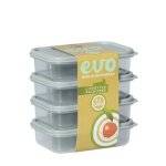 EVO Plastic Snack Box 120ML 4PC Grey Lid By
