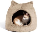 Best Friends Meow Hut Pet Bed - Wheat small Waggs Online Pet Shop