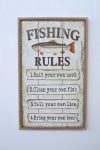 Wooden Plaque Fishing Rules 73X45