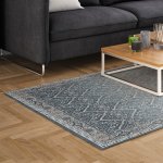 Silkwhisper Printed Carpet Navy Horizon - Large 200 X 300CM