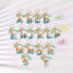 1PC Alphabet Initial Letter Keychain Cute Butterfly Resin Key Chain Ring Bag Backpack Charm Car Key Holder Accessories Women Dai