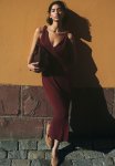 V-neck Dress - Burgundy