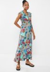 Kaleidoscope Printed Maxi Dress - Multi Blue