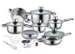 Smte 21 Pieces Stainless Steel 11-LAYERED Heavy Bottom Induction Cookware Set With Keychain