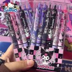 Sanrio Kuromi Insulated Click Pens 6 Pcs Waterproof Ink 0.5MM Black Purple Pink And White
