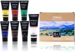 Acrylic Paint Set 7 Primary Colours - 6 X 60ML & 1 X 120ML Titanium White Acrylic Paint