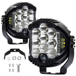 3 Inch Three Side Illuminated Work Lights LED Headlights White