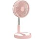 8-INCH Rechargeable Oscillating Foldaway Fan & Standing Fan A 3 Blade Table Fan Pink Pack Of 1