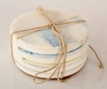 S 4 White & Blue Marble Coasters 10CM