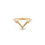 Salt And Pepper Diamond Arch Band In Yellow Gold