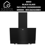 Beko Black Glass Inclined Cookerhood - 60CM BHCA62422BBH