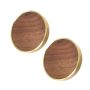 Walnut And Brass Doorknob 4CM - Set Of 2