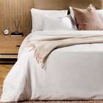 450 Thread Count Jacquard Drift Duvet Cover Set White - Super King 260X240CM