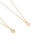 Goldair Gold Diamante & Smooth Flower Necklaces 2-PACK