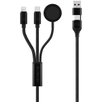 Volkano Weave Series 100W Braided 5-IN-1 Charge And Data Cable 1M - Black VK-20240-BK