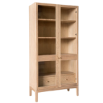 Lee Display Cabinet - American Oak Sky Grey