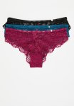 Kangol 3 Pack Galloon Lace Brazilian - Hot Pink Black Aqua