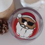 Red Santa Christmas Glass Candle