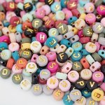 1000 100PCS Colorful Letter Beads For Diy Bracelets Necklaces Key Chains Small Business Jewelry Making Craft Supplies
