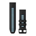 Garmin Quick Fit 26MM - Black cirrus Blue Silicone Band