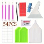 54PCS Diamond Painting Accessories & Art Tool Cross Stitch Tool Kit