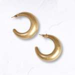 Matt Chunky Hoop Earrings - Gold Free