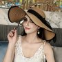 1pc Women's Extra Large Brim Summer Hat Foldable Anti-UV Protection Beach Hat With Ribbon Bow Versatile Straw Sun Hat For Travel & Seaside