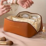 1PC Pu Leather Portable Cosmetic Bag Makeup Storage Pouch Handheld Toiletry Organizer Travel-friendly - "rose Of No Man's Land" 