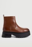 Easy Leather Platform Ankle Boot - Dark Brown