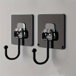 2PCS Heavy-duty Self-adhesive Wall Hooks - Waterproof Multi-purpose For Coats Towels Keys & More - Ideal For Bathroom Kitchen &