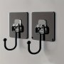 2PCS Heavy-duty Self-adhesive Wall Hooks - Waterproof Multi-purpose For Coats Towels Keys & More - Ideal For Bathroom Kitchen & Home Organization Bathroom Hooks