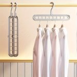 Space-saving 9-HOLE Foldable Hanger - Durable Plastic Perfect For Dorm & Bedroom Organization