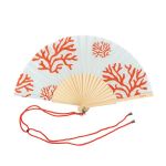 Coral Handheld Fan - Wood & Textile