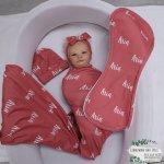 Wrap Set Swaddle Set Dark Mauve Dusty Pink