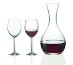 Carafe & Red Wine Glasses Set: 1L Decanter Jug & 2X Glasses: 3PCS