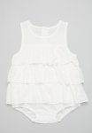 PoP Candy Tiered Romper Dress - White