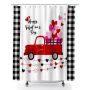 Vintage Truck Heart Bath Curtain Bathroom Decor 180X180CM Shower Curtain
