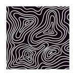 White Contour Lines Art Print
