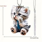 1PC 2D Acrylic Cute Cat Pendant Car Car Hanging Decoration Pendant Backpack Keychain Gift Decoration