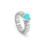 Extension Ring In Stainless Steel With Coloured Heart