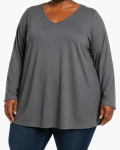 Lds Plain Lslve Tee Charch - 60 Chcoal
