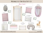 Cot Duvet Bedding Minimalistic Pink Beige Dotty Set