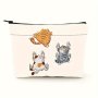 Cute Cats Pattern Cosmetic Bag Makeup Bag Zipper Pouch Lightweight Makeup Organizer For Travel For Men And Women