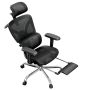 Mesh Office Chair With Adjustable Headrest & Hanger Computer Arm Chair