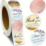 500PCS ROLL Thank You Stickers 2.54CM New 3 Design Gift Sealing Christmas Design Scrapbooking Festival Party Decorations Labels