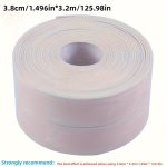 1 Roll Bathroom Shower Basin And Bathtub Sealing Tape White Pvc Self-adhesive Waterproof Wall Sticker Suitable For Bathrooms Sin