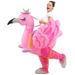 Kooy Inflatable Flamingo Costume Adult Inflatable Costumes Women Men Pink Flamingo Funny Suit Blow Up Costume For Adults Party Halloween Costumes