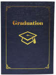 A4 Graduation certificate Holder Vinyl Blue