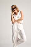 Corfu Linen Waistcoat - Ivory - Large