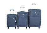 Smte Grey Fabric 3-PIECE Trolley Luggage Set Soft-sided Suitcases With Keychain